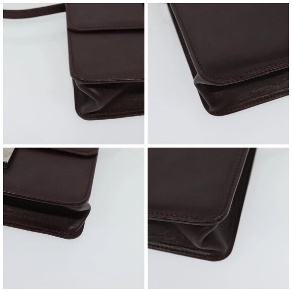 Jimmy Choo Hand Bag Leather Bordeaux Silver Auth BA5034 - Picture 16 of 16